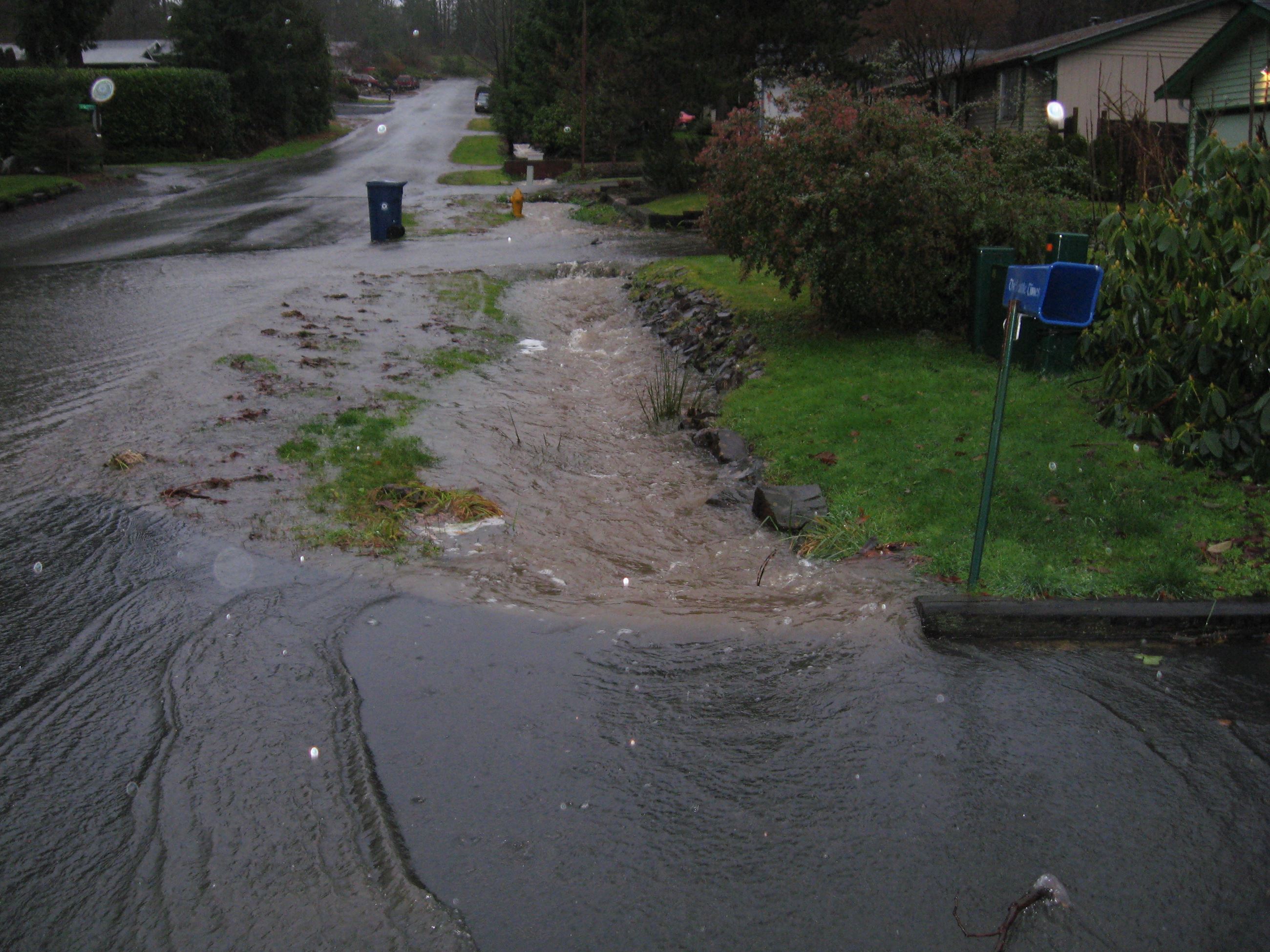 Flooding from storm event